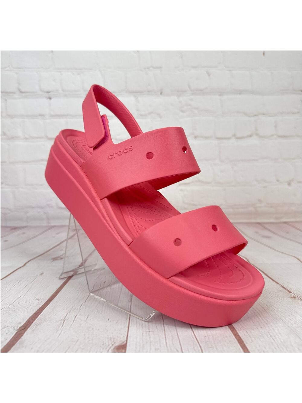 Crocs Brooklyn Slingback Platform Wedge Hot Blush Sandals Women’s Size 10